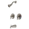 Kingston Brass KB668NDL Two-Handle Tub and Shower Faucet with Volume Control, Brushed Nickel KB668NDL
